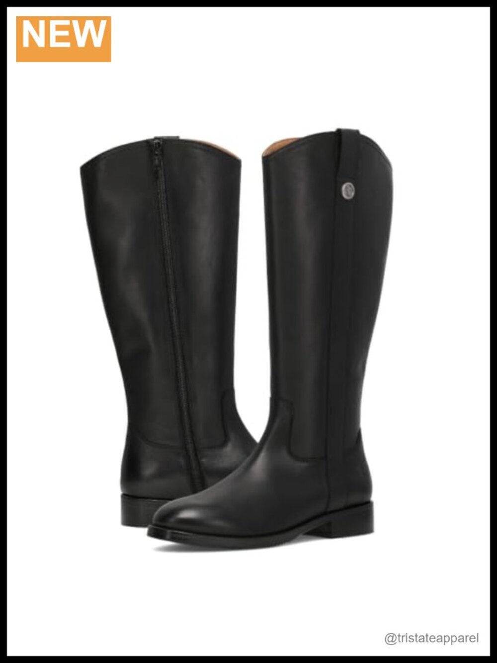 Genuine Leather Knee High Riding Boots Inside Zip Equestrian Style